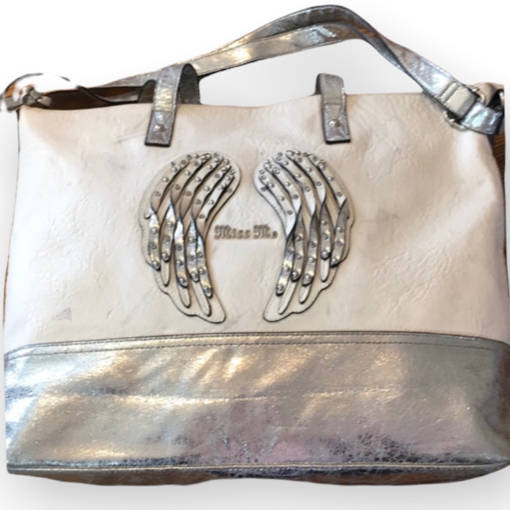 Silver and White Women's Bag
